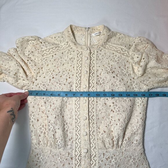 Veronica Beard Hilda Lace Mini Dress Ivory Long Sleeve Boho Cottagecore 2 - Picture 8 of 16